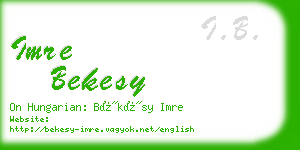 imre bekesy business card